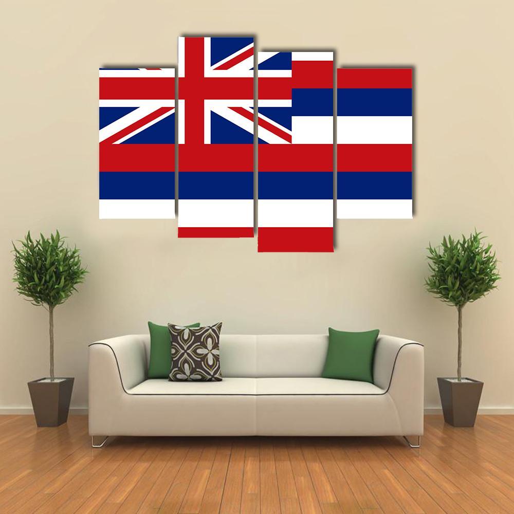 Flag Of Hawaii Canvas Wall Art-4 Pop-Gallery Wrap-50" x 32"-Tiaracle