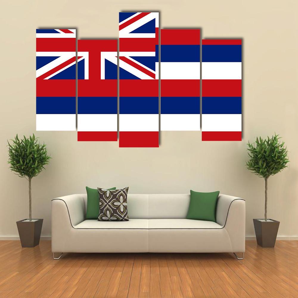 Flag Of Hawaii Canvas Wall Art-5 Pop-Gallery Wrap-47" x 32"-Tiaracle