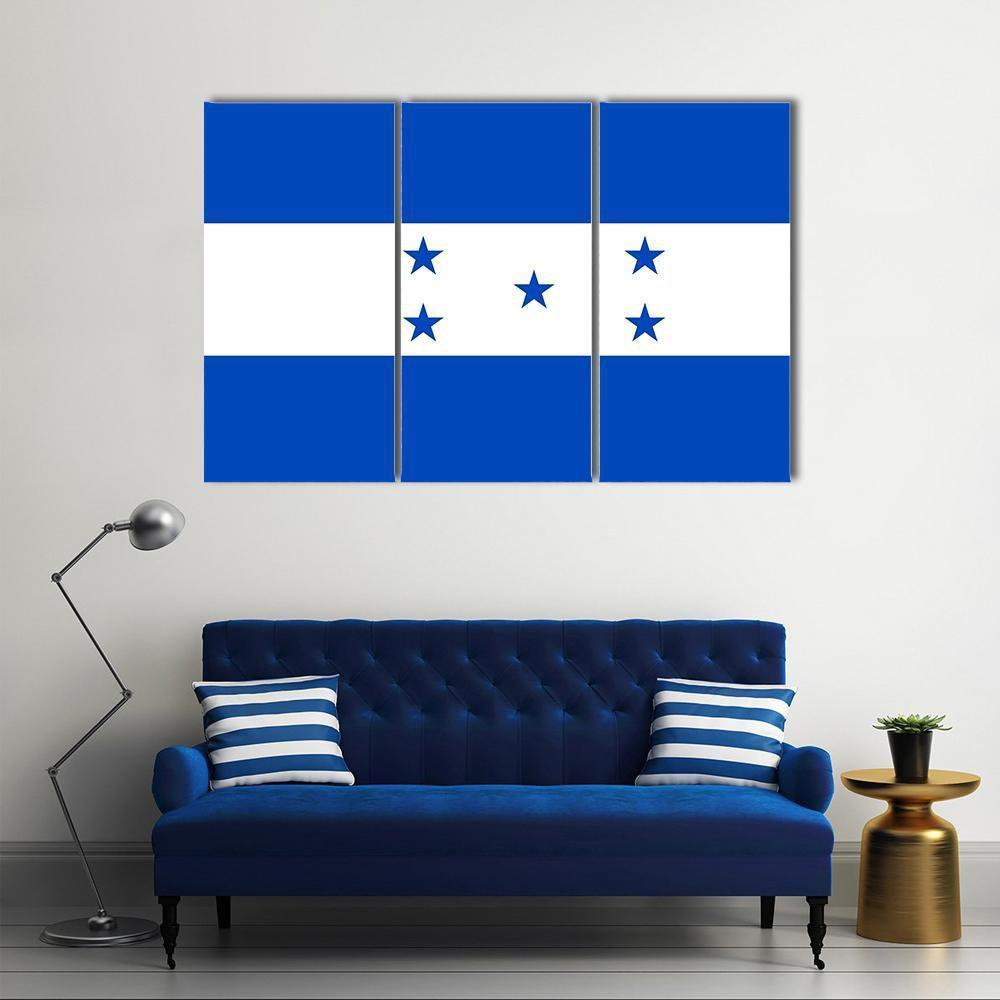 Flag Of Honduras Canvas Wall Art-3 Horizontal-Gallery Wrap-37" x 24"-Tiaracle