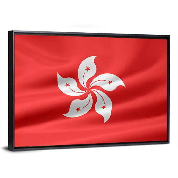 Flag Of Hong Kong Canvas Wall Art-3 Horizontal-Gallery Wrap-25" x 16"-Tiaracle