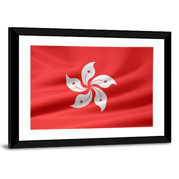 Flag Of Hong Kong Canvas Wall Art-3 Horizontal-Gallery Wrap-25" x 16"-Tiaracle