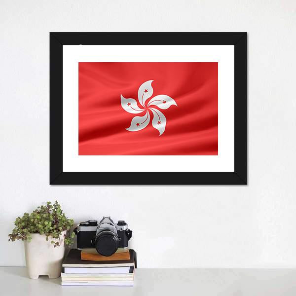 Flag Of Hong Kong Canvas Wall Art-3 Horizontal-Gallery Wrap-25" x 16"-Tiaracle