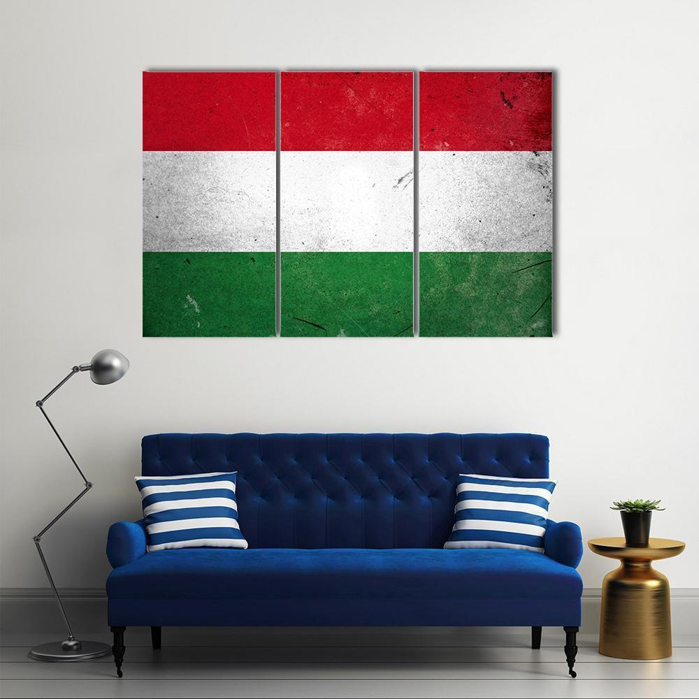 Flag Of Hungary Canvas Wall Art-3 Horizontal-Gallery Wrap-37" x 24"-Tiaracle
