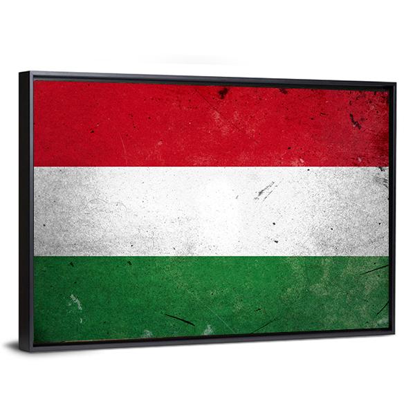 Flag Of Hungary Canvas Wall Art-3 Horizontal-Gallery Wrap-25" x 16"-Tiaracle
