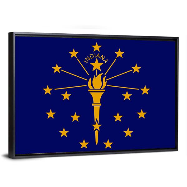 Flag Of Indiana Canvas Wall Art-3 Horizontal-Gallery Wrap-25" x 16"-Tiaracle
