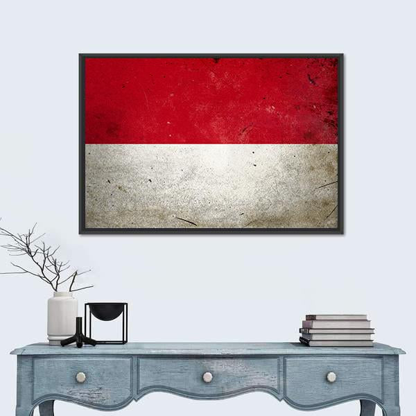 Flag Of Indonesia Canvas Wall Art-3 Horizontal-Gallery Wrap-25" x 16"-Tiaracle