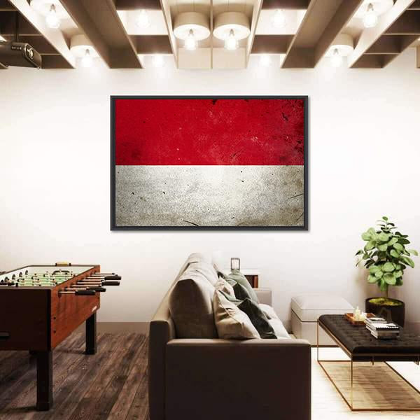 Flag Of Indonesia Canvas Wall Art-3 Horizontal-Gallery Wrap-25" x 16"-Tiaracle