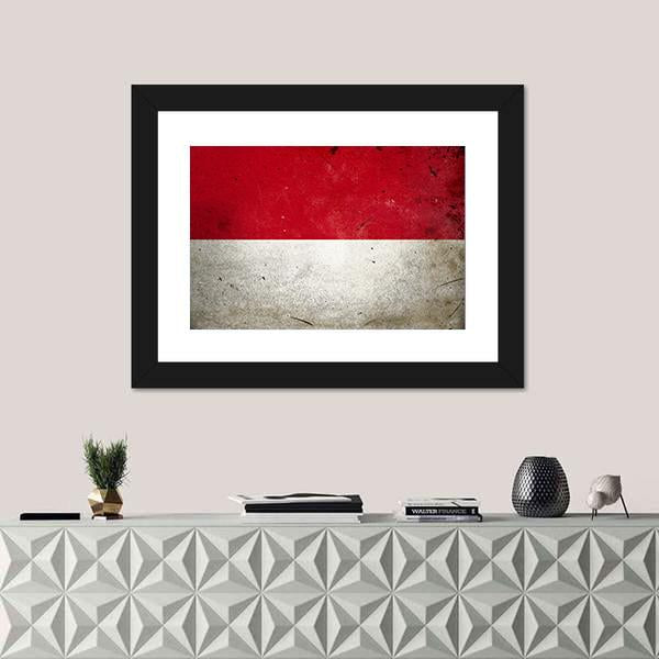 Flag Of Indonesia Canvas Wall Art-3 Horizontal-Gallery Wrap-25" x 16"-Tiaracle