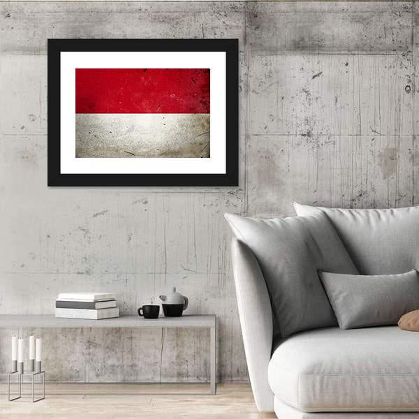 Flag Of Indonesia Canvas Wall Art-3 Horizontal-Gallery Wrap-25" x 16"-Tiaracle