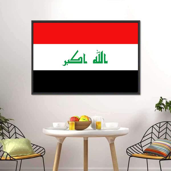 Flag Of Iraq Canvas Wall Art-3 Horizontal-Gallery Wrap-25" x 16"-Tiaracle