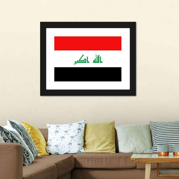 Flag Of Iraq Canvas Wall Art-3 Horizontal-Gallery Wrap-25" x 16"-Tiaracle