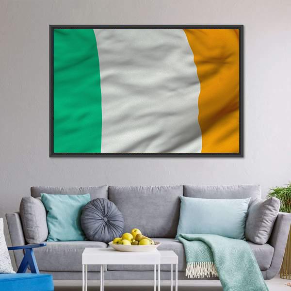 Flag Of Ireland Canvas Wall Art-3 Horizontal-Gallery Wrap-25" x 16"-Tiaracle