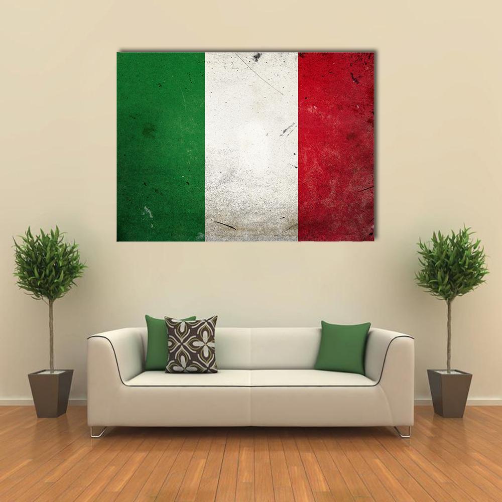 Flag Of Italy Canvas Wall Art-1 Piece-Gallery Wrap-48" x 32"-Tiaracle