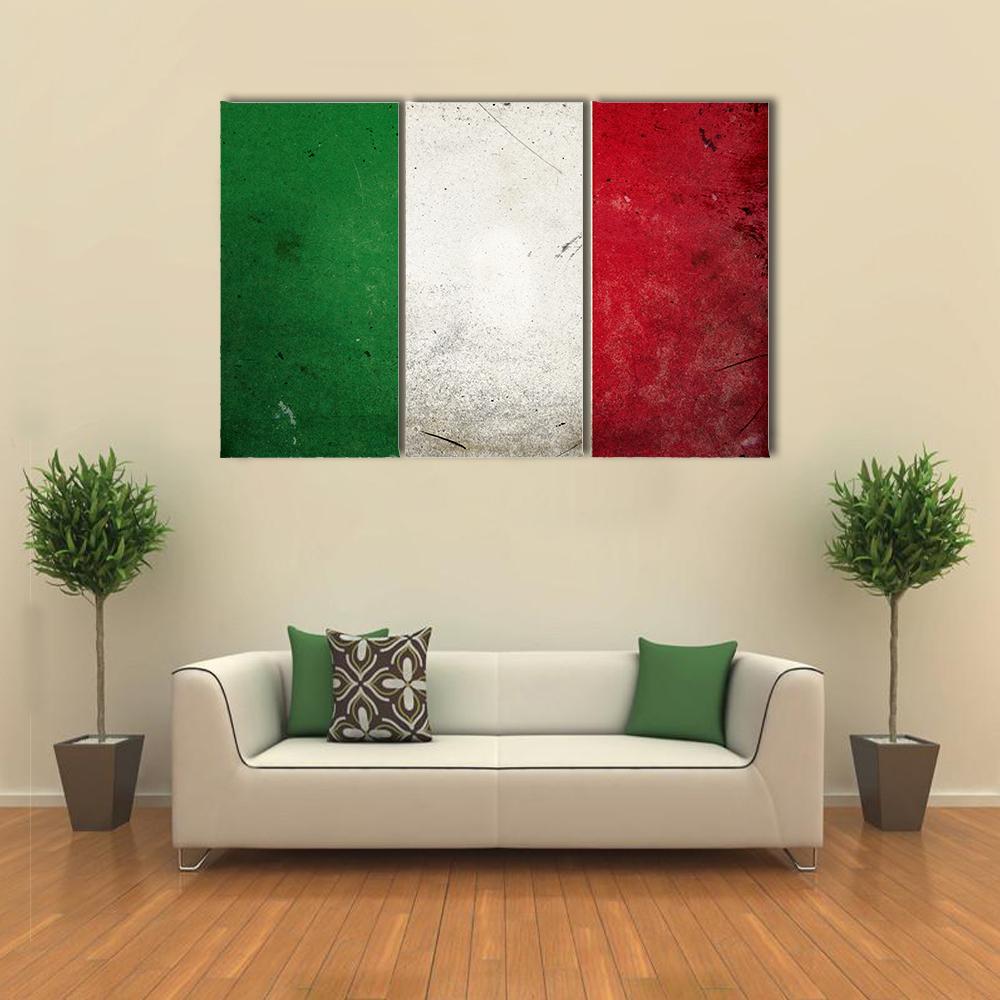Flag Of Italy Canvas Wall Art-3 Horizontal-Gallery Wrap-37" x 24"-Tiaracle