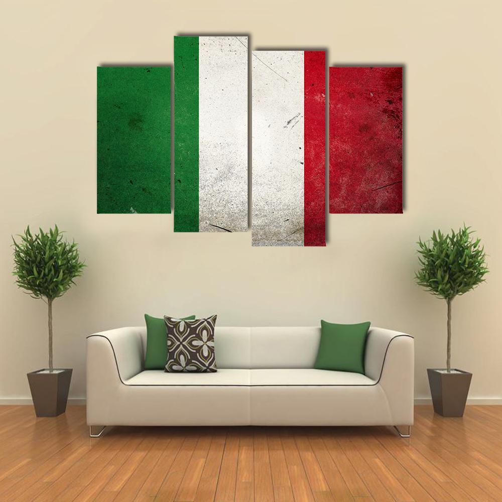 Flag Of Italy Canvas Wall Art-4 Pop-Gallery Wrap-50" x 32"-Tiaracle