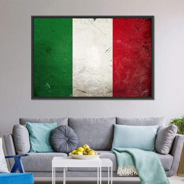 Flag Of Italy Canvas Wall Art-3 Horizontal-Gallery Wrap-25" x 16"-Tiaracle