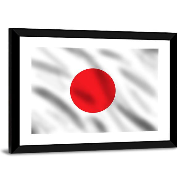 Waving Flag Of Japan Canvas Wall Art-3 Horizontal-Gallery Wrap-25" x 16"-Tiaracle