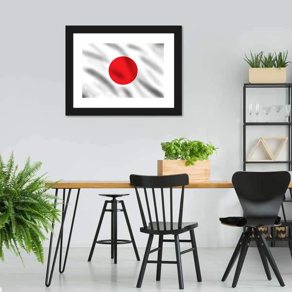 Waving Flag Of Japan Canvas Wall Art-3 Horizontal-Gallery Wrap-25" x 16"-Tiaracle