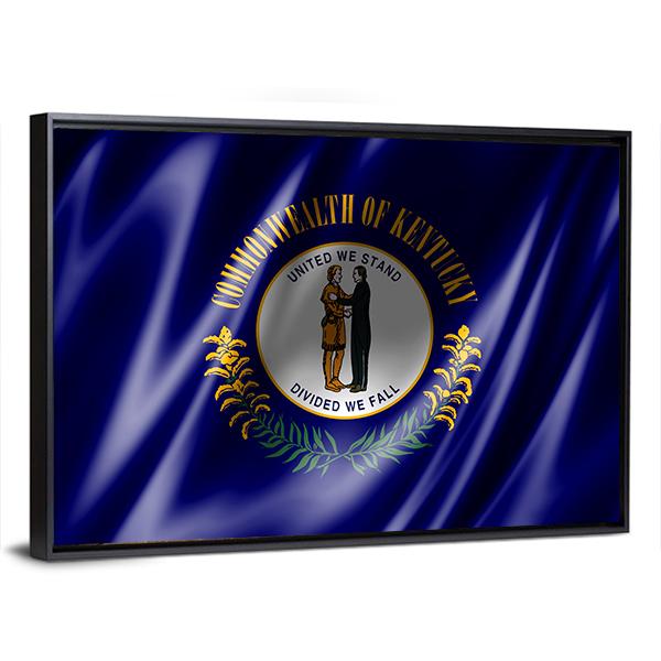 Flag Of Kentucky Canvas Wall Art-3 Horizontal-Gallery Wrap-25" x 16"-Tiaracle