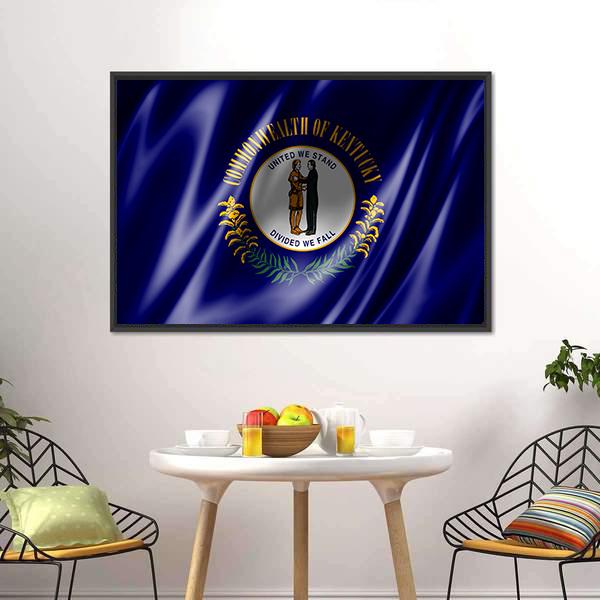 Flag Of Kentucky Canvas Wall Art-3 Horizontal-Gallery Wrap-25" x 16"-Tiaracle