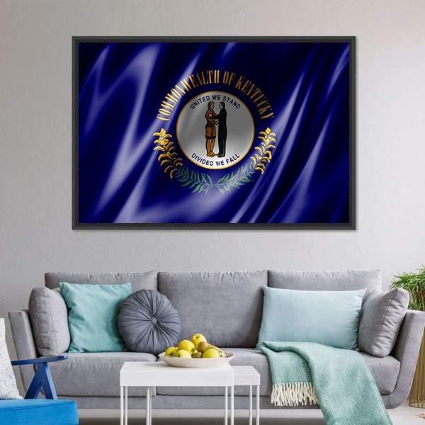 Flag Of Kentucky Canvas Wall Art-3 Horizontal-Gallery Wrap-25" x 16"-Tiaracle