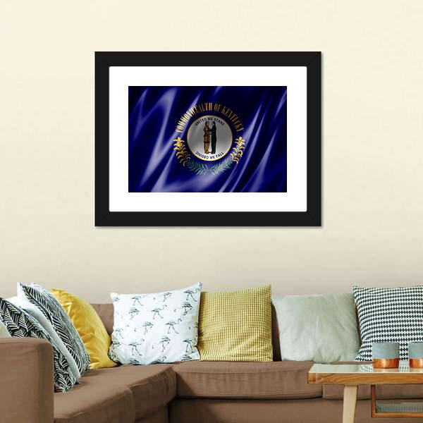 Flag Of Kentucky Canvas Wall Art-3 Horizontal-Gallery Wrap-25" x 16"-Tiaracle