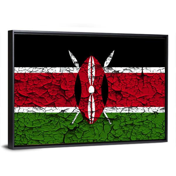 Flag Of Kenya Canvas Wall Art-3 Horizontal-Gallery Wrap-25" x 16"-Tiaracle