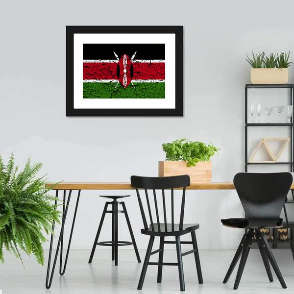 Flag Of Kenya Canvas Wall Art-3 Horizontal-Gallery Wrap-25" x 16"-Tiaracle