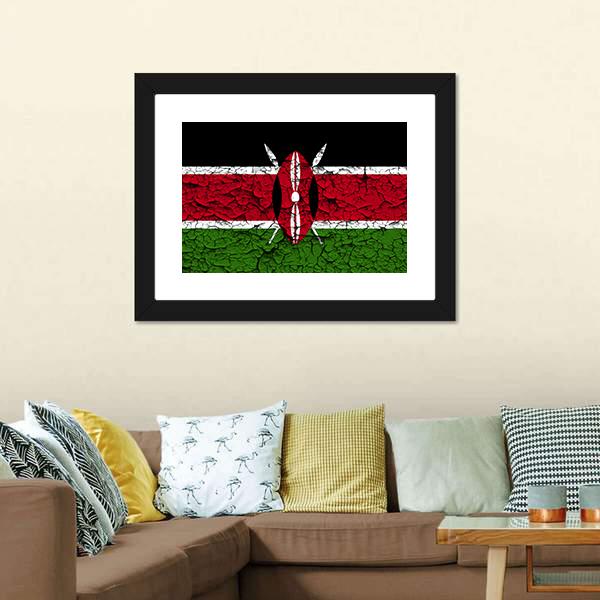 Flag Of Kenya Canvas Wall Art-3 Horizontal-Gallery Wrap-25" x 16"-Tiaracle