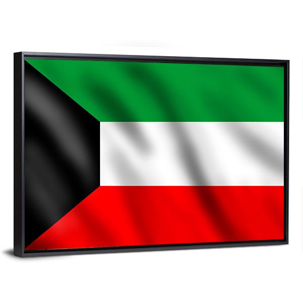 Flag Of Kuwait Canvas Wall Art-3 Horizontal-Gallery Wrap-25" x 16"-Tiaracle