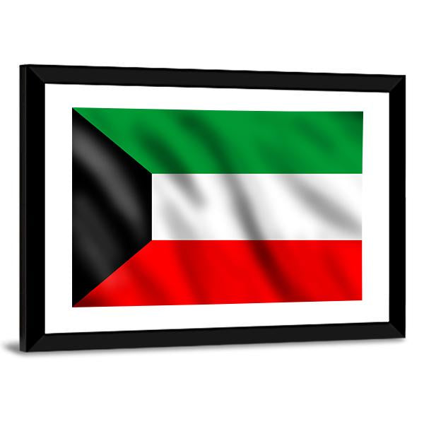 Flag Of Kuwait Canvas Wall Art-3 Horizontal-Gallery Wrap-25" x 16"-Tiaracle