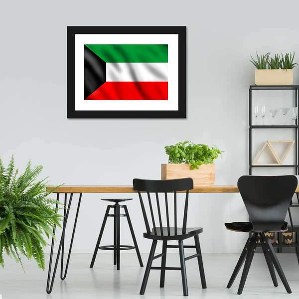 Flag Of Kuwait Canvas Wall Art-3 Horizontal-Gallery Wrap-25" x 16"-Tiaracle