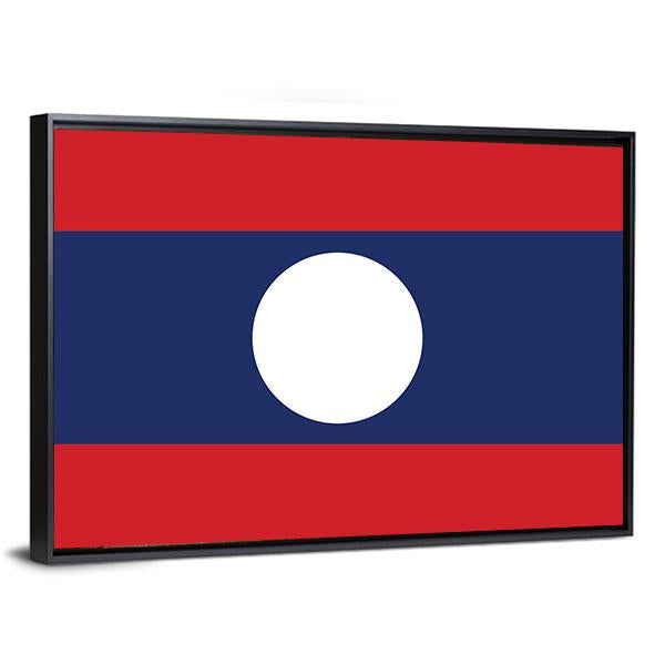 Flag Of Laos Canvas Wall Art-3 Horizontal-Gallery Wrap-25" x 16"-Tiaracle