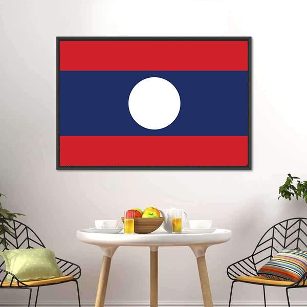 Flag Of Laos Canvas Wall Art-3 Horizontal-Gallery Wrap-25" x 16"-Tiaracle