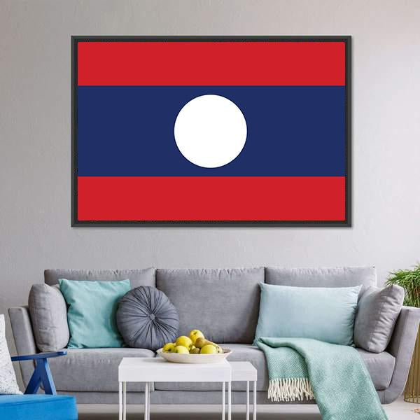 Flag Of Laos Canvas Wall Art-3 Horizontal-Gallery Wrap-25" x 16"-Tiaracle