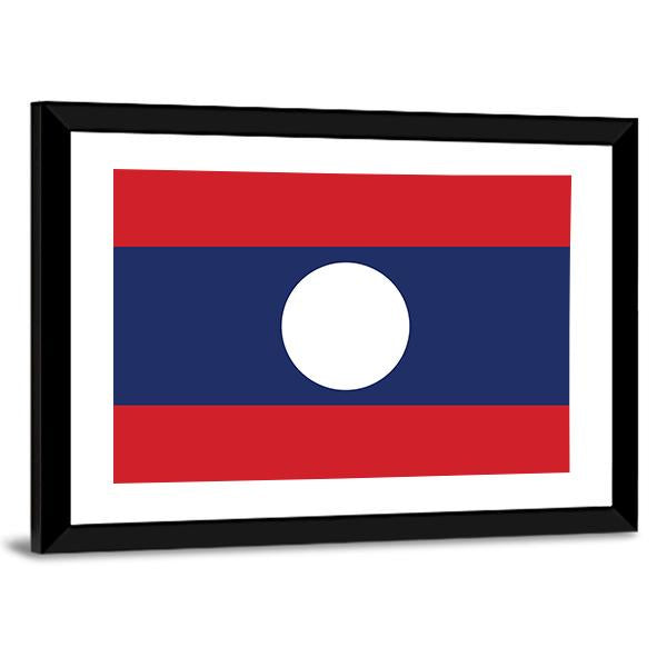 Flag Of Laos Canvas Wall Art-3 Horizontal-Gallery Wrap-25" x 16"-Tiaracle