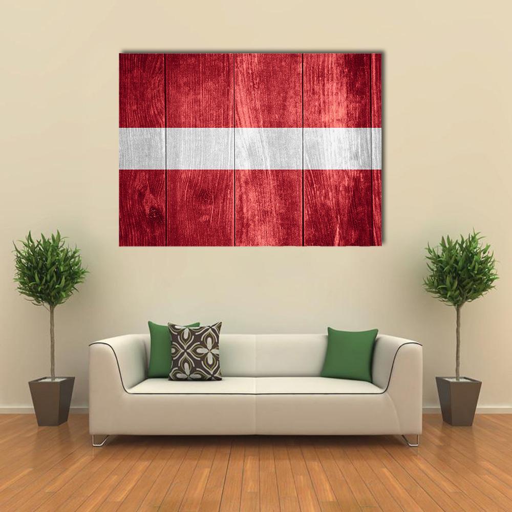 Flag Of Latvia Canvas Wall Art-1 Piece-Gallery Wrap-48" x 32"-Tiaracle