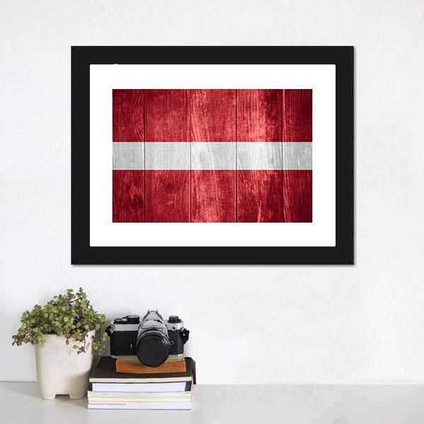 Flag Of Latvia Canvas Wall Art-1 Piece-Framed Print-20" x 16"-Tiaracle