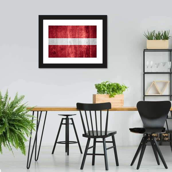 Flag Of Latvia Canvas Wall Art-3 Horizontal-Gallery Wrap-25" x 16"-Tiaracle