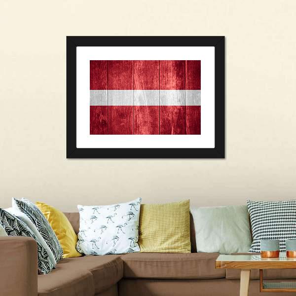 Flag Of Latvia Canvas Wall Art-3 Horizontal-Gallery Wrap-25" x 16"-Tiaracle