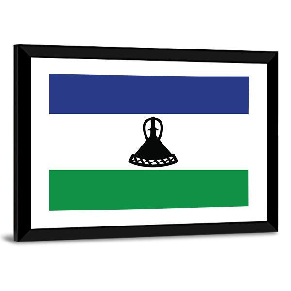 Flag Of Lesotho Canvas Wall Art-3 Horizontal-Gallery Wrap-25" x 16"-Tiaracle