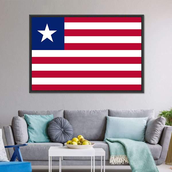 Flag Of Liberia Canvas Wall Art-3 Horizontal-Gallery Wrap-25" x 16"-Tiaracle