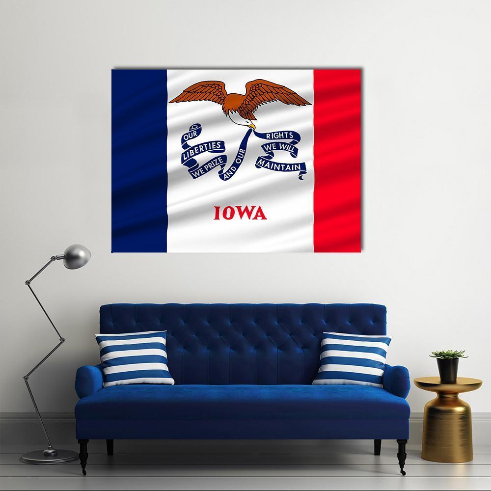 Flag Of Iowa Canvas Wall Art-1 Piece-Gallery Wrap-48" x 32"-Tiaracle