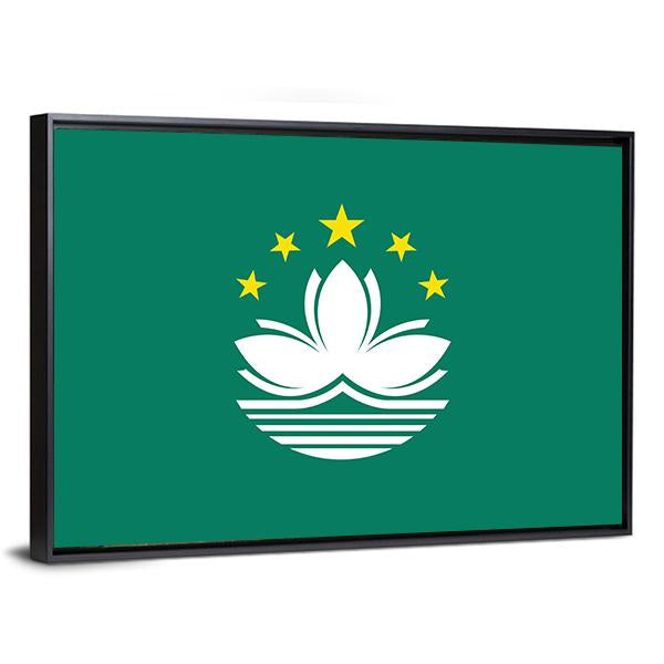 Flag Of Macau Canvas Wall Art-3 Horizontal-Gallery Wrap-25" x 16"-Tiaracle