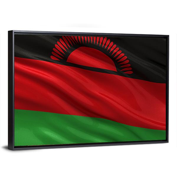 Flag Of Malawi Canvas Wall Art-3 Horizontal-Gallery Wrap-25" x 16"-Tiaracle