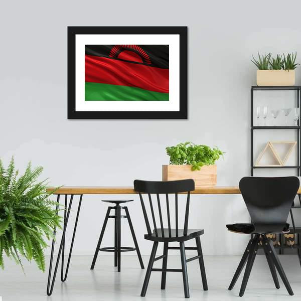 Flag Of Malawi Canvas Wall Art-3 Horizontal-Gallery Wrap-25" x 16"-Tiaracle