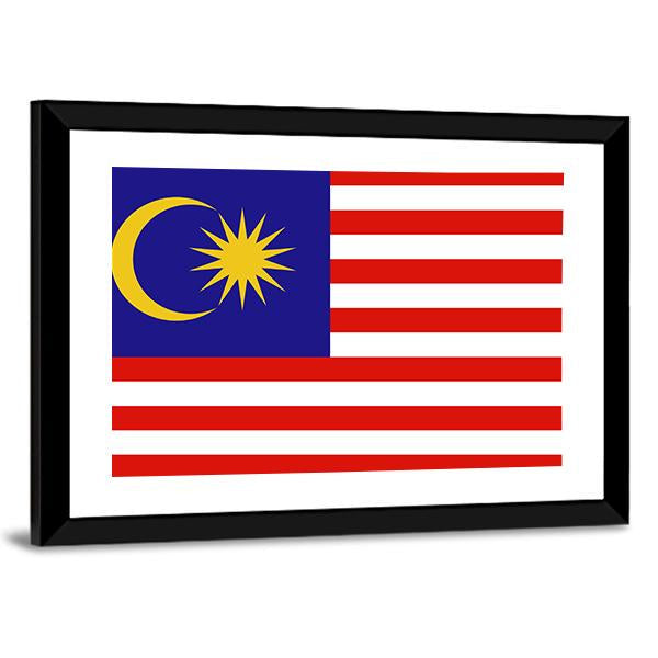 Flag Of Malaysia Canvas Wall Art-3 Horizontal-Gallery Wrap-25" x 16"-Tiaracle