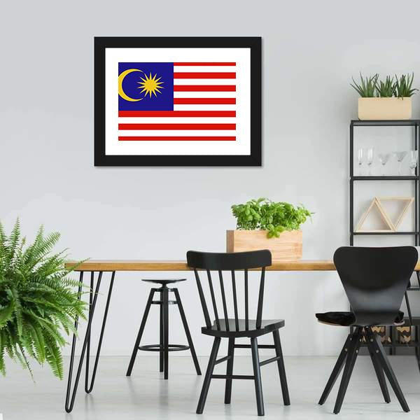 Flag Of Malaysia Canvas Wall Art-3 Horizontal-Gallery Wrap-25" x 16"-Tiaracle