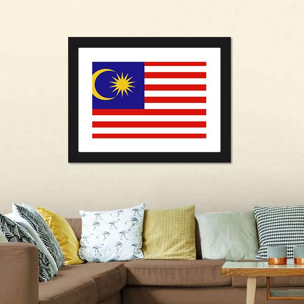 Flag Of Malaysia Canvas Wall Art-3 Horizontal-Gallery Wrap-25" x 16"-Tiaracle