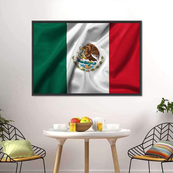 Flag Of Mexico Canvas Wall Art-3 Horizontal-Gallery Wrap-25" x 16"-Tiaracle
